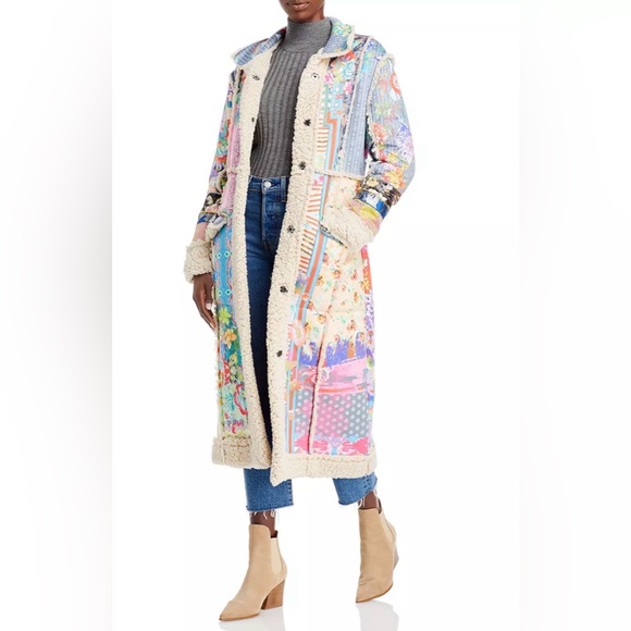 Johnny Was Biya Dreamer Patchwork Fleece Trim Jacket - Picture 4 of 9